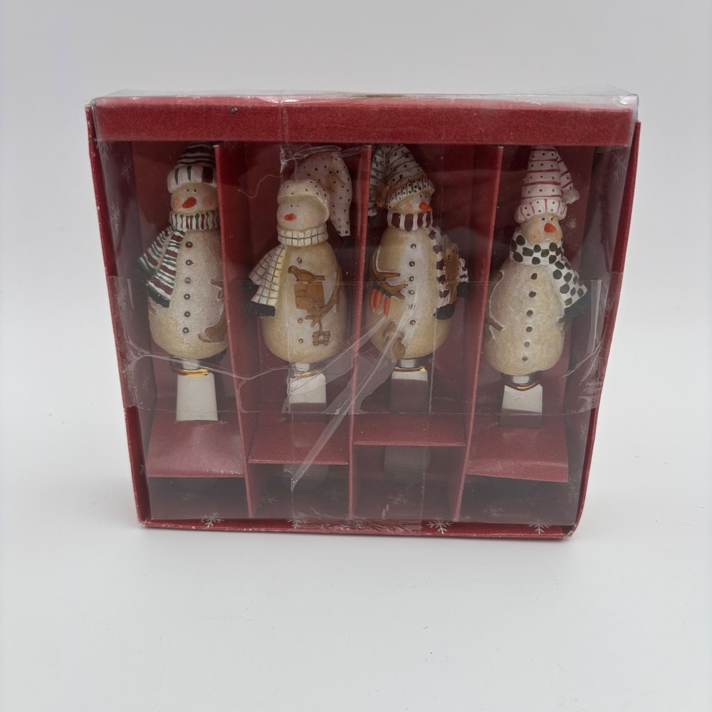 Noble Excellence Snowman Cheese Spreaders Set of 4 Multicolor New Holiday Decor‎